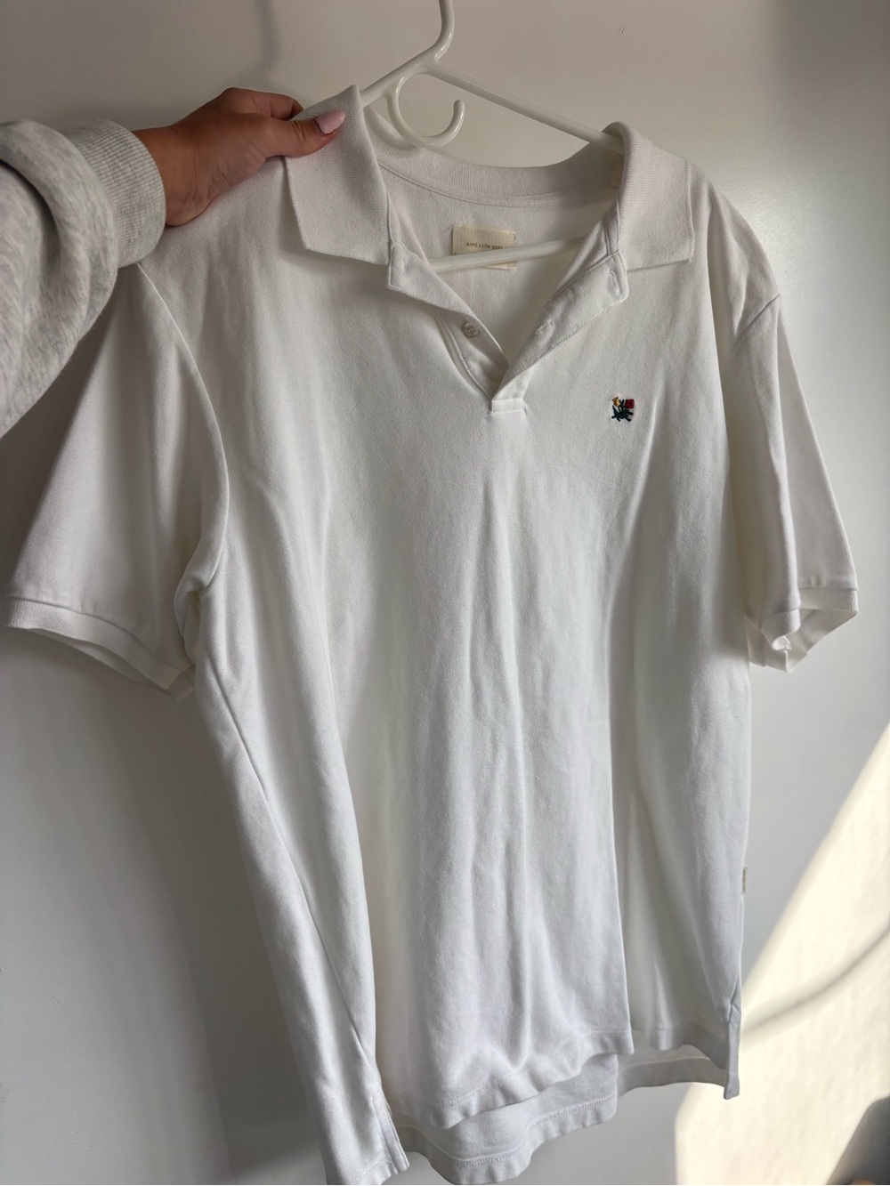 Aime Leon Dore Crest Pique Polo in Bright White